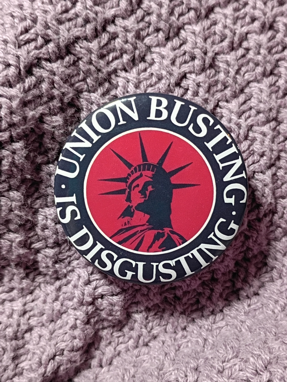 Union Busting Is Disgusting Button Pin Equal Rights Punk Protest Anarchy 1.77"